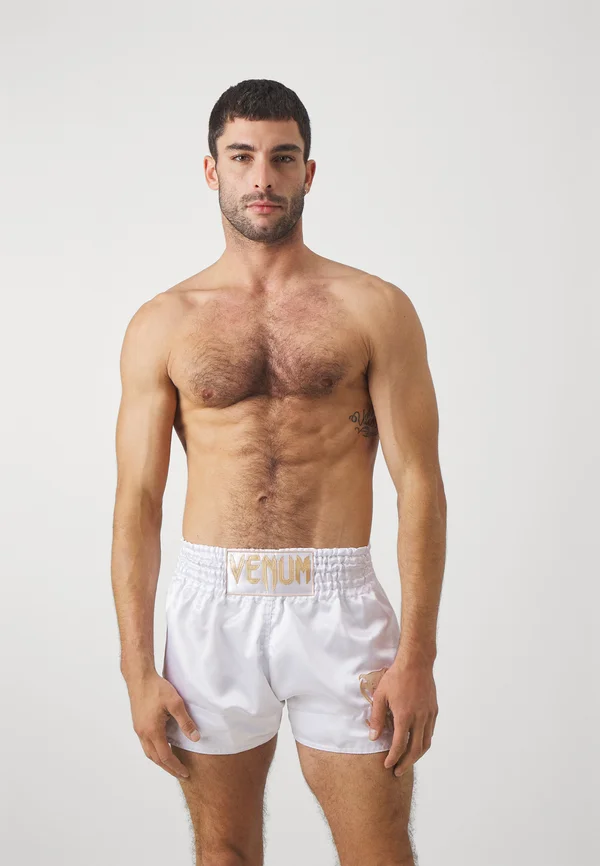 CLASSIC MUAY THAI SHORTS - Kurze Sporthose - white/gold