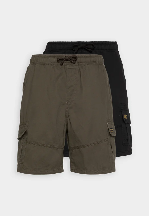 CLASSIC UTILITY CARGO 2 PACK - Shorts - black/khaki