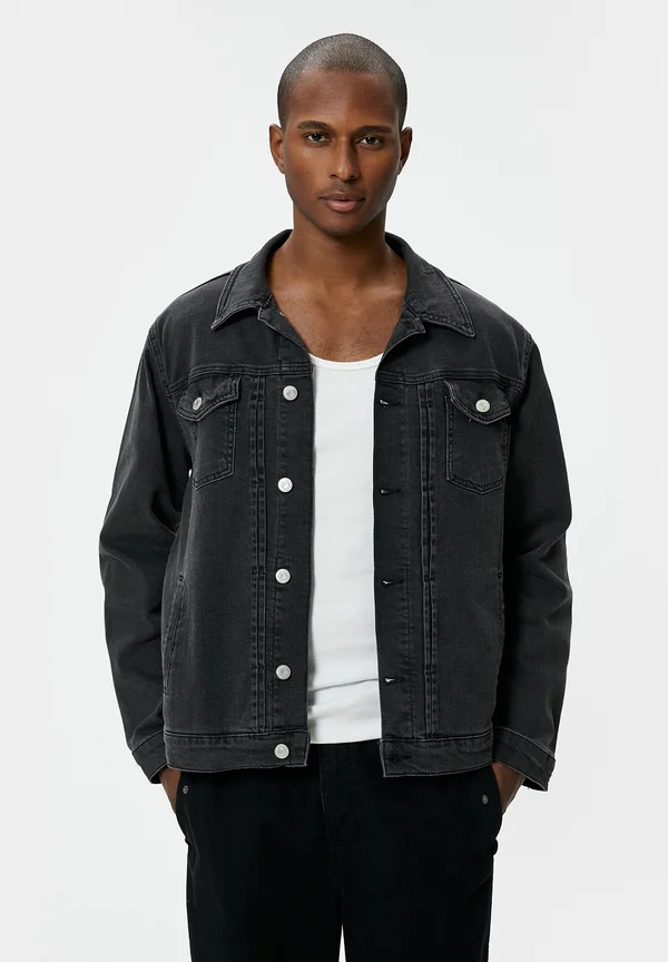 CLASSIC WASHED EFFECT - Jeansjacke - black