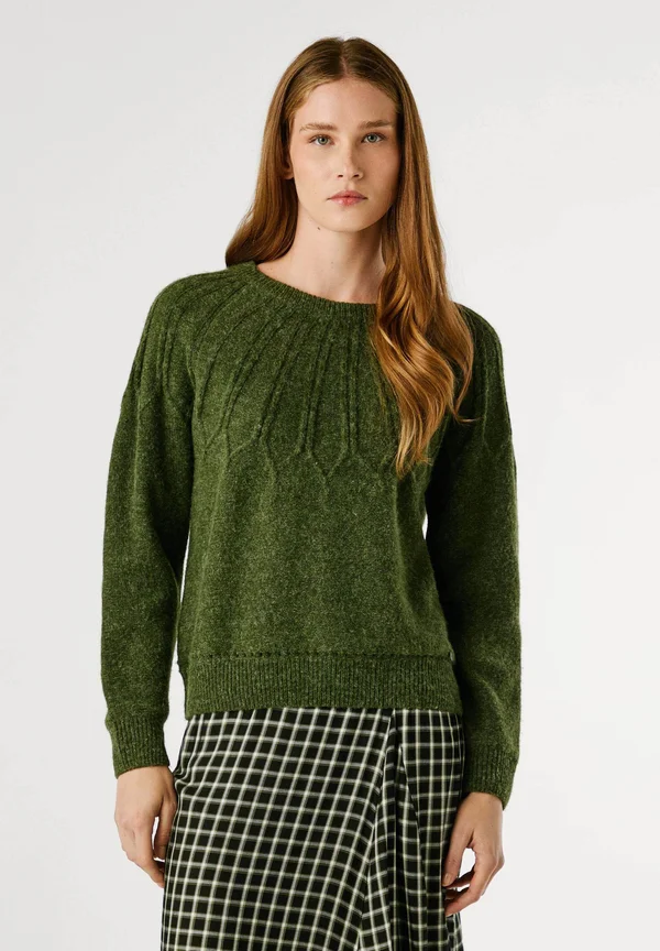 CLAUDIA - Strickpullover - khaki green