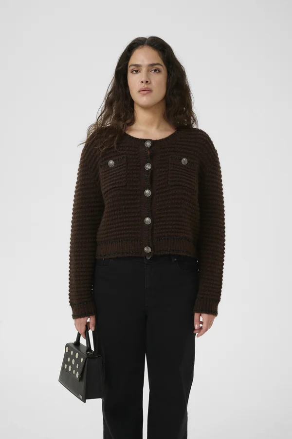 CLEANA  - Strickjacke - dark brown