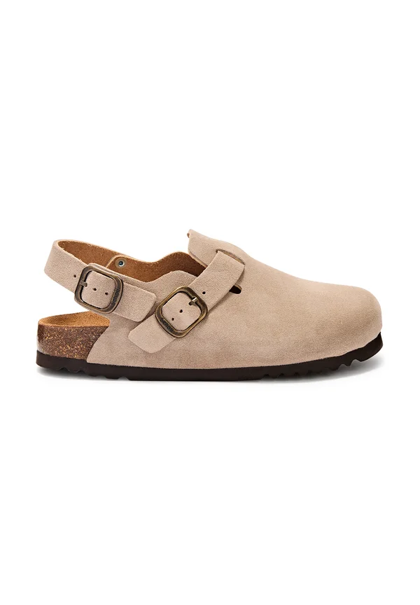 Clogs - dark beige