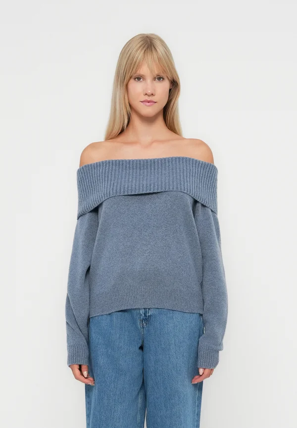CLOUD FOLDOVER - Strickpullover - blue