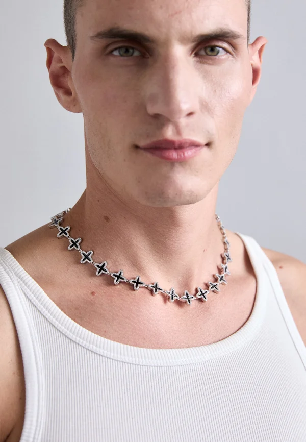 CLOVER NECKLACE UNISEX - Halskette - white/black