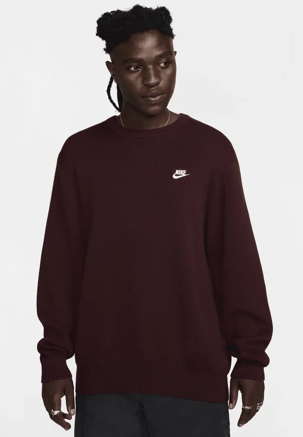 CLUB CREW - Strickpullover - burgundy crush white