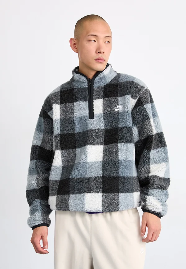 CLUB  - Fleecepullover - black/white/smoke grey