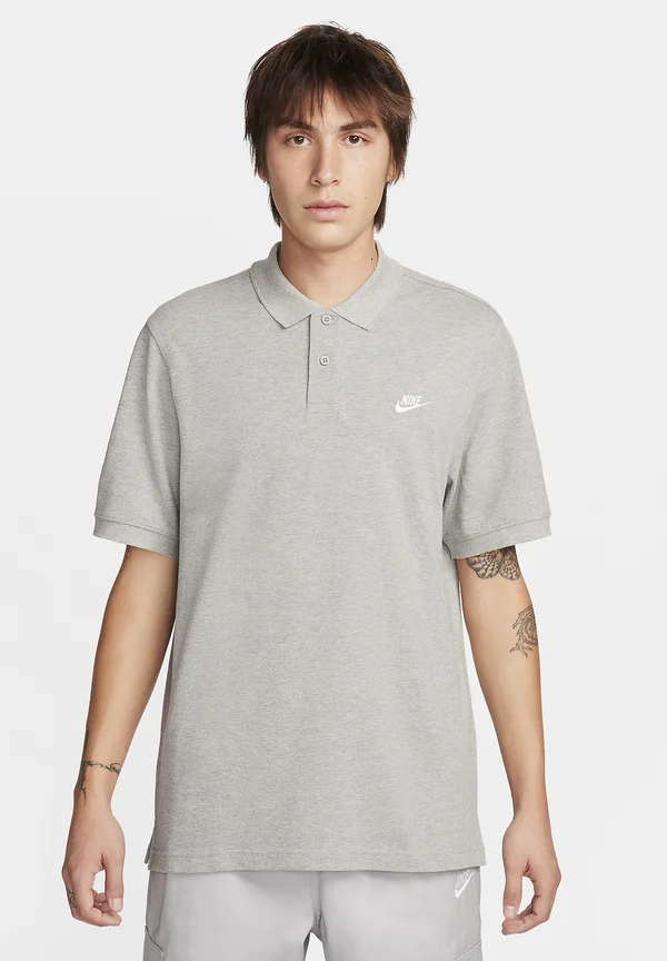 CLUB - Poloshirt - dk grey heather/(white)