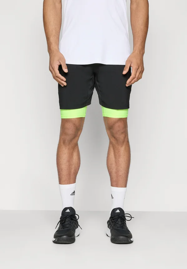 CLUB TENNIS CLIMACOOL 2-IN-1 - Kurze Sporthose - black/lucid lemon