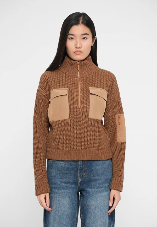 CLYDE - Strickpullover - light brown