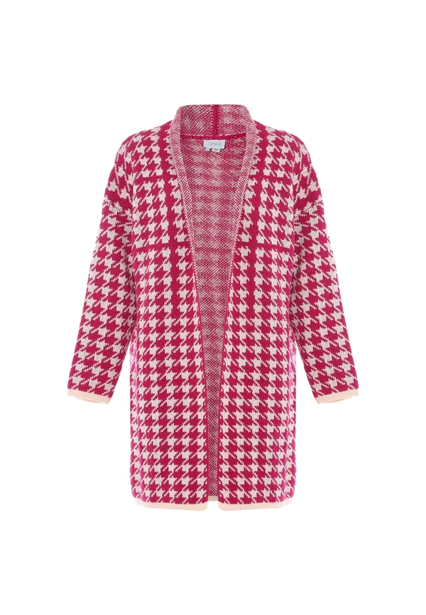 CO-BRANDED WITH CANEVA - Strickjacke - wollweiss pink kariert