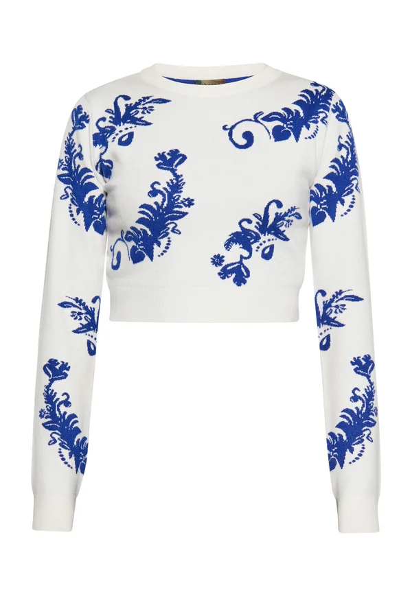 CO-BRANDED WITH EBEEZA - Strickpullover - wollweiss blau