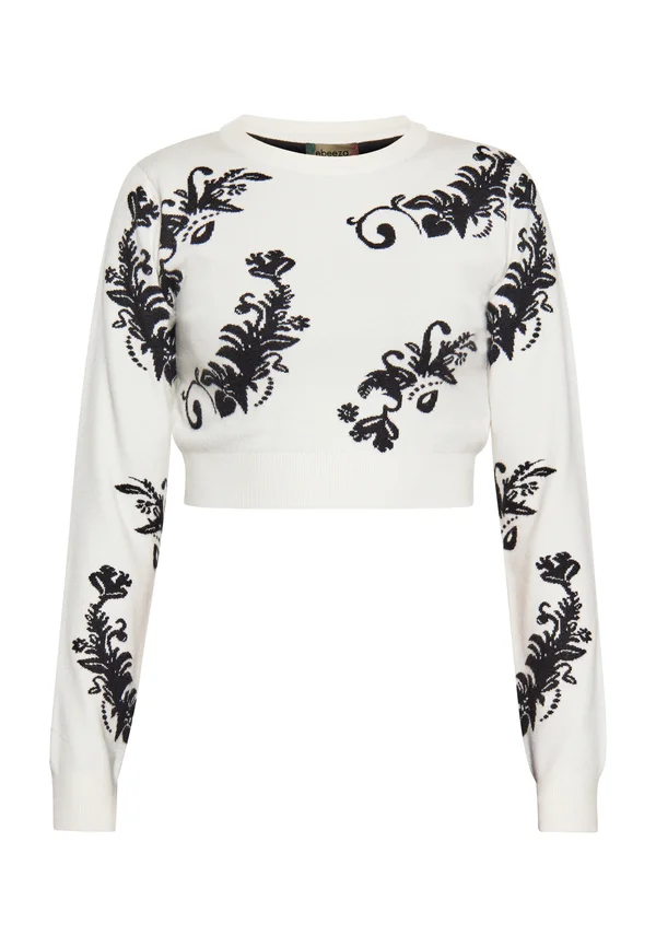 CO-BRANDED WITH EBEEZA - Strickpullover - wollweiss schwarz