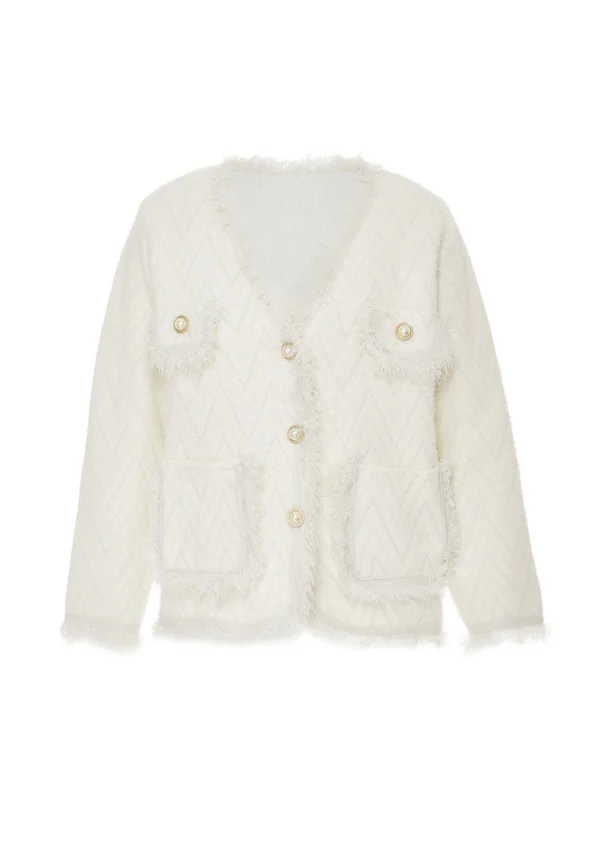 CO-BRANDED WITH NALLY - Strickjacke - wollweiss