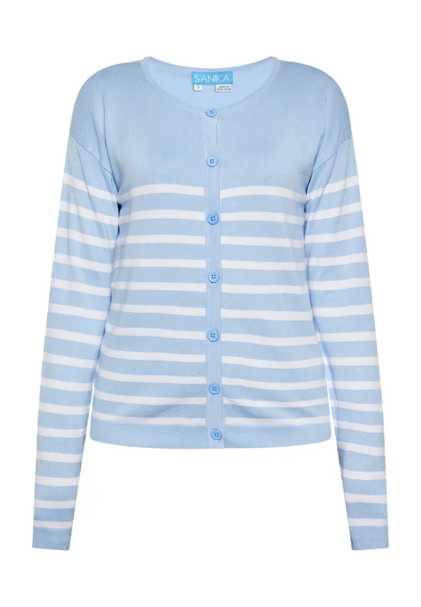 CO-BRANDED WITH SANIKA - Strickjacke - hellblau weiss