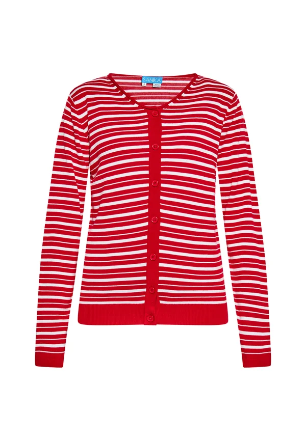 CO-BRANDED WITH SANIKA - Strickjacke - rot weiss