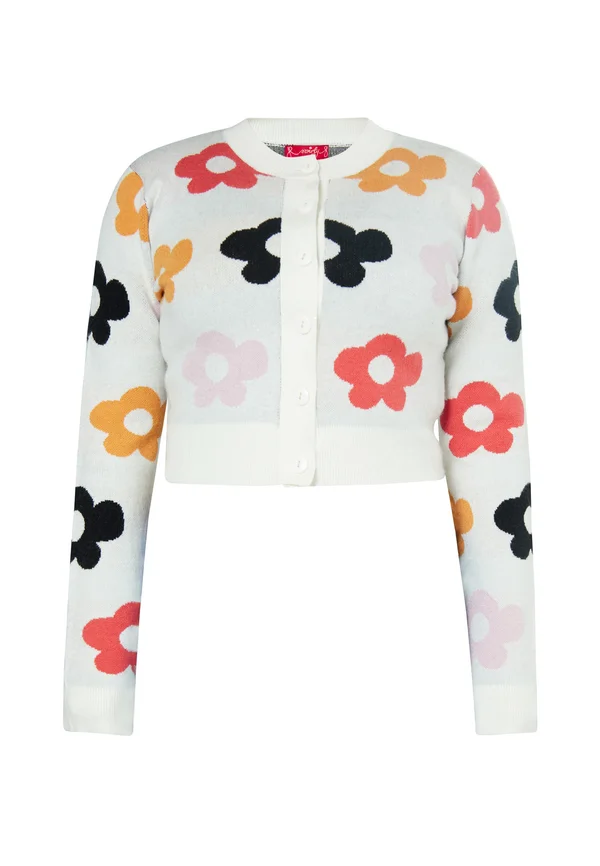 CO-BRANDED WITH SWIRLY - Strickjacke - weiss mehrfarbig