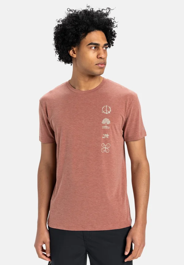 COASTAL RUN SS - Sport T-Shirt - brown