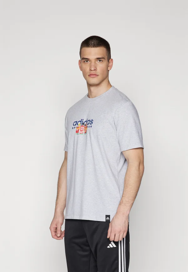 CODES LINEAR GRAPHIC TEE - T-Shirt print - light grey heather