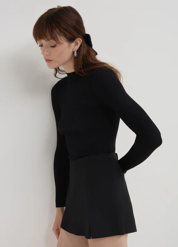 À COL ROULÉ  - Strickpullover - noir