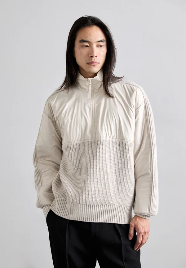 COLE HYBRID QUARTER ZIP - Strickpullover - moonbeam