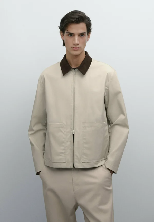 COLLAR DETAIL - Leichte Jacke - beige