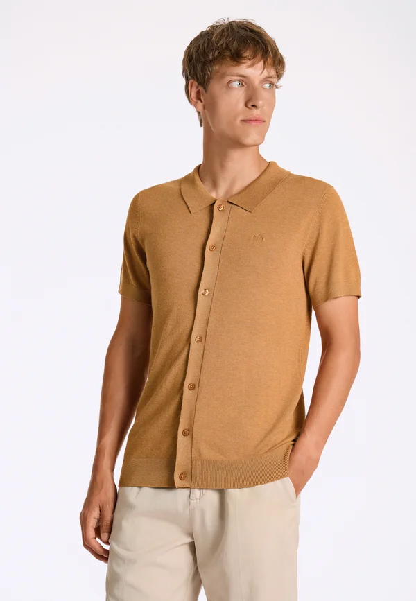 COLLAR - Strickjacke - camel mel