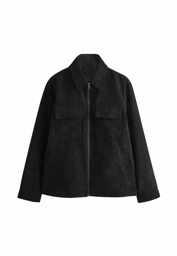 COLLARED SHACKET - REGULAR FIT - Kunstlederjacke - black