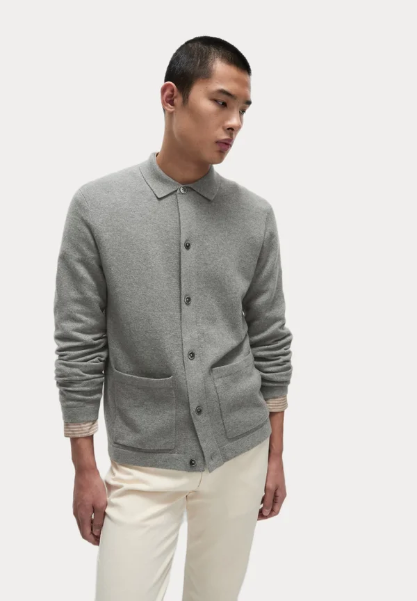 COLLARED - Strickjacke - grey