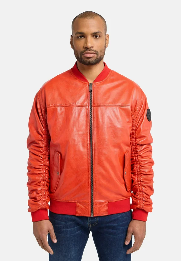 COLLEGE MIT UNIQUE BADGE DESIATO - Lederjacke - rot