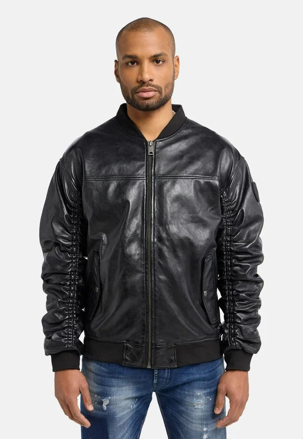 COLLEGE MIT UNIQUE BADGE DESIATO - Lederjacke - schwarz