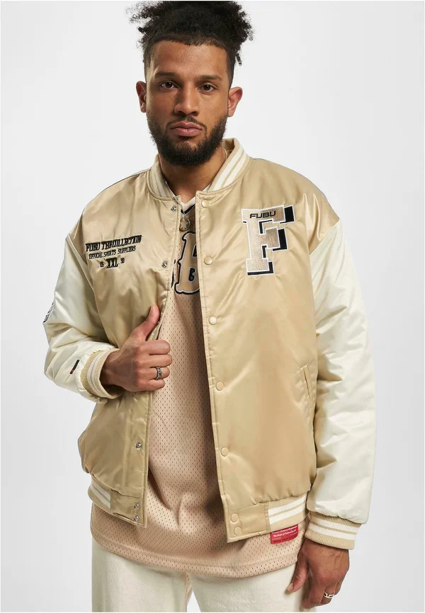 COLLEGE SHINY VARSITY - Bomberjacke - sand offwhite