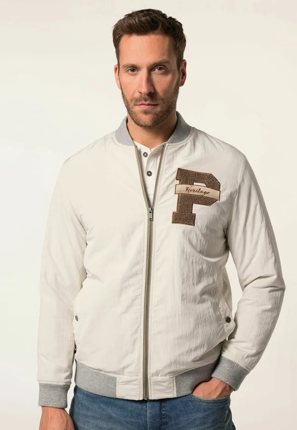 COLLEGE STYLE BADGE 2 POCKETS  - Bomberjacke - creme white