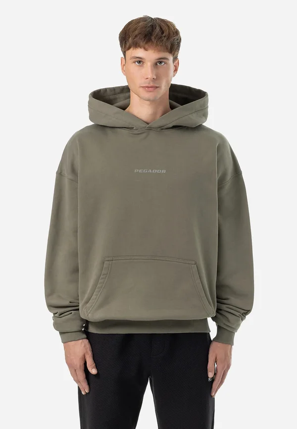 COLNE LOGO OVERSIZED HOODIE - Kapuzenpullover - washed faded olive