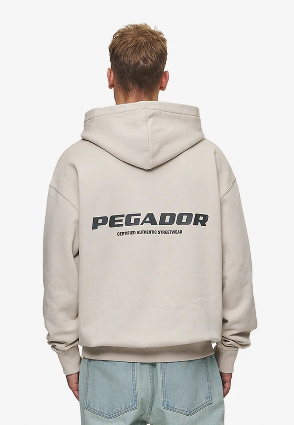 COLNE LOGO OVERSIZED HOODIE - Kapuzenpullover - washed light beige/anthracite