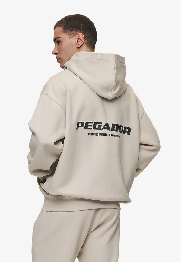 COLNE LOGO OVERSIZED JACKET - Sweatjacke - washed light beige/anthracite