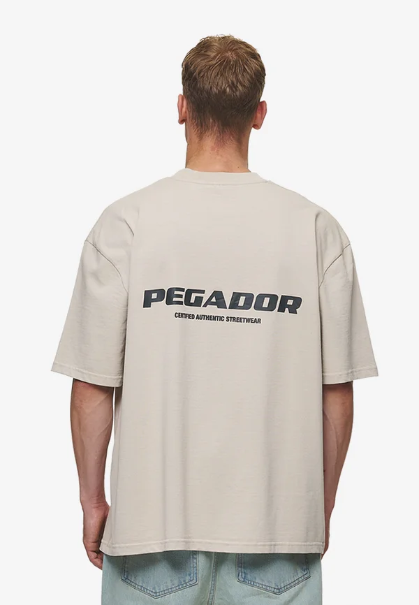 COLNE LOGO OVERSIZED TEE - T-Shirt print - washed light beige/anthracite