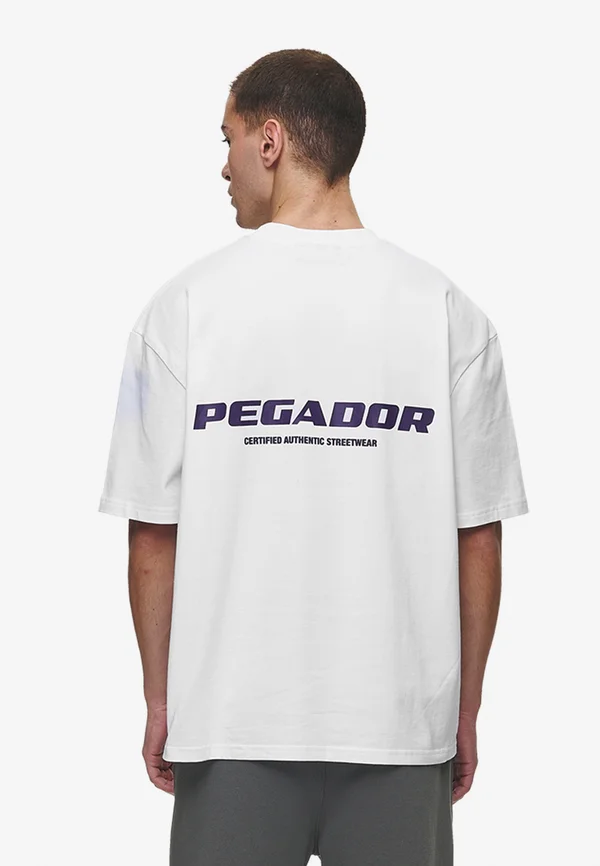 COLNE LOGO OVERSIZED TEE - T-Shirt print - white/deep purple