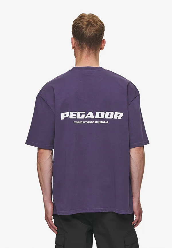 COLNE OVERSIZED TEE - T-Shirt print - washed deep purple/white