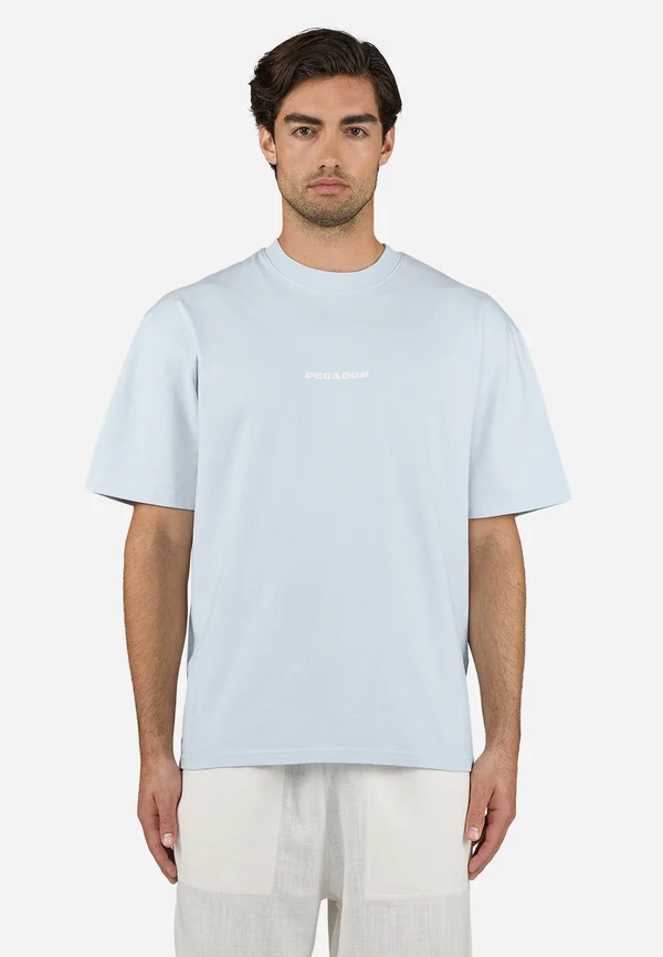 COLNE OVERSIZED TEE - T-Shirt print - washed dream blue/white