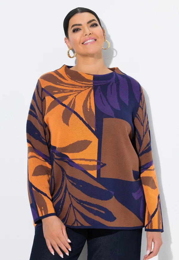 COLOR BLOCK LONG SLEEVE  - Strickpullover - marine