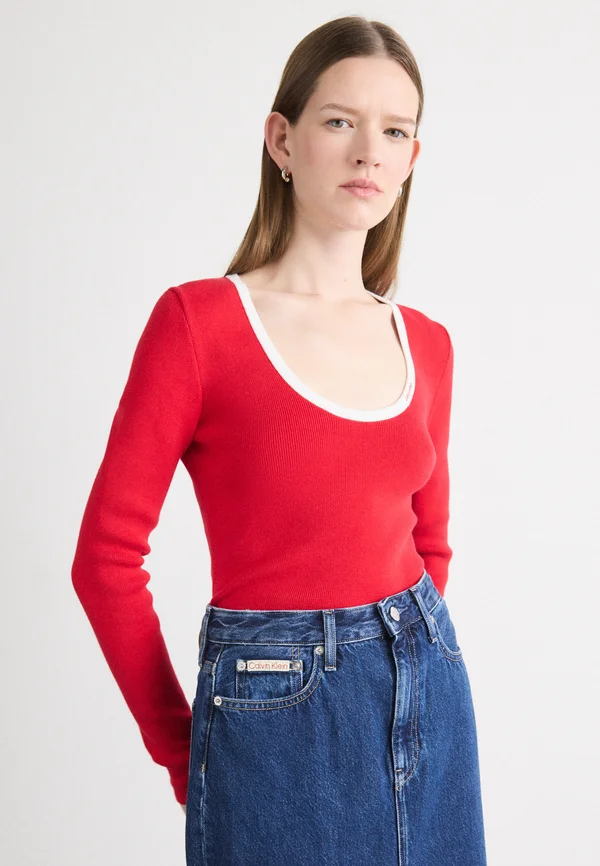 COLOR BLOCKED - Strickpullover - brilliant white