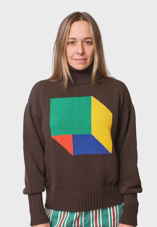COLOR CUBE - Strickpullover - dark brown