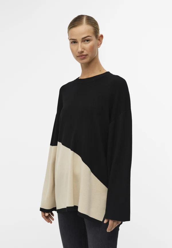 COLORBLOCK - Strickpullover - black
