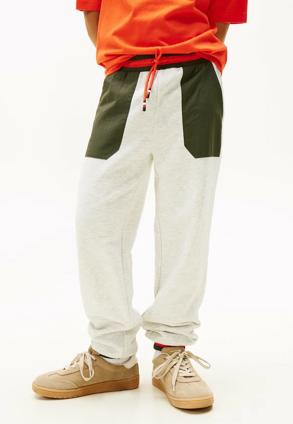 COLOUR-BLOCKED TERRY REGULAR JOGGERS - Jogginghose - light grey heather colourblock