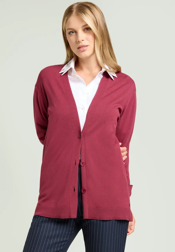 COMFORT - Strickjacke - bordeaux