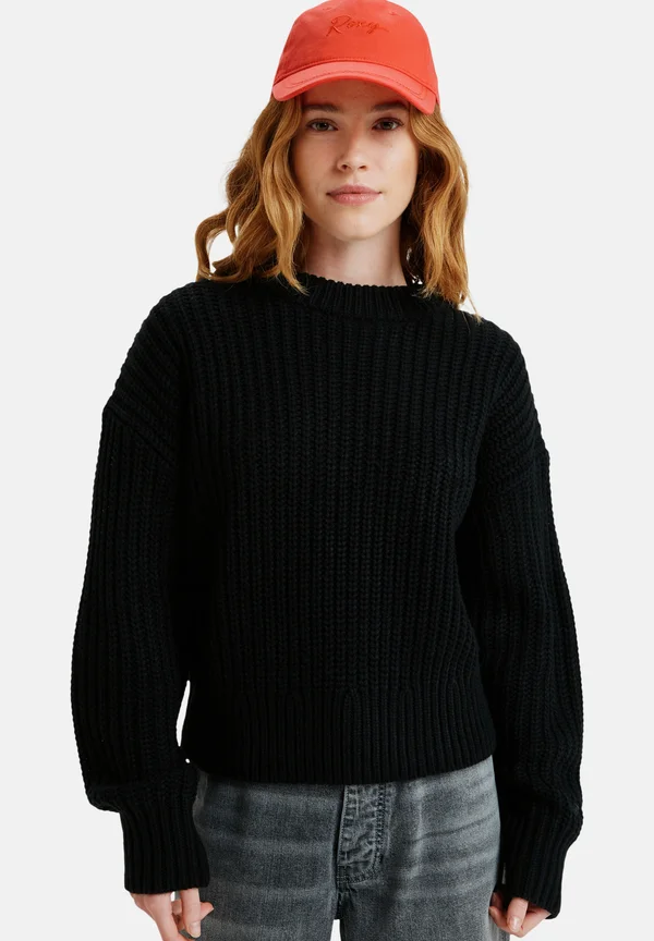 COMING HOME - RUNDHALS - Strickpullover - black