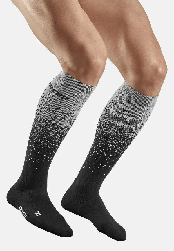 COMPRESSION SNOWFALL SOCKS TALL SKIING MEN - MADE IN GERMANY - Kniestrümpfe - black off white