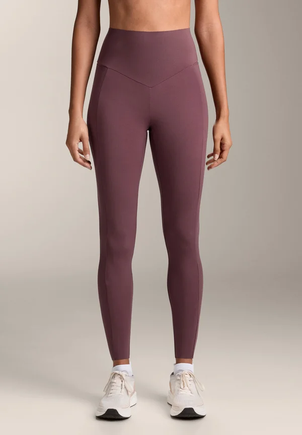 COMPRESSIVE POCKET HIGH-RISE ANKLE-LENGTH - Tights - dark purple