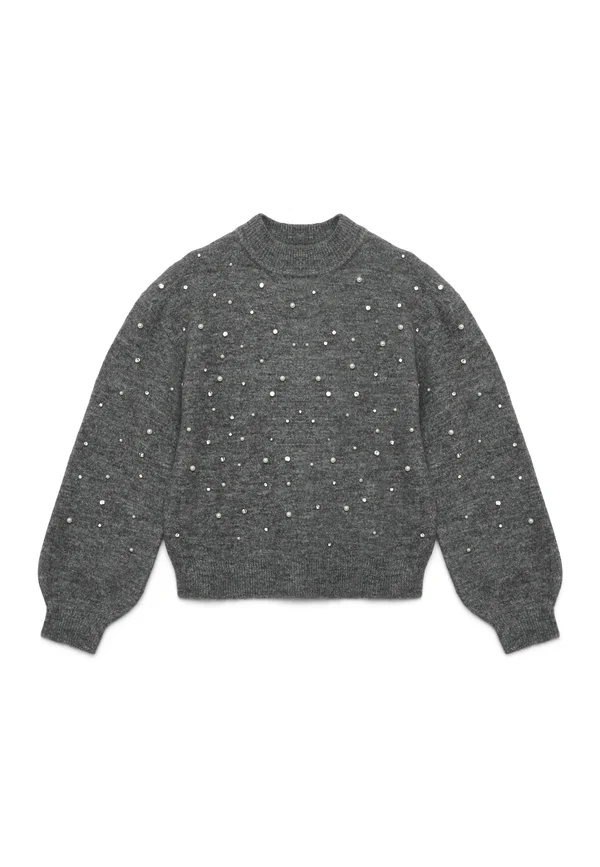 CON APPLICAZIONI STRASS - Strickpullover - grigio scuro melange