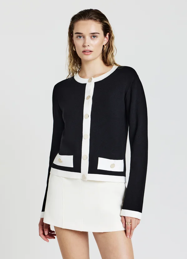 CON BOTTONI - Strickjacke - ultrablack